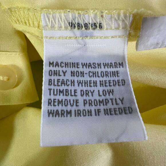 Foxcroft Womens Blouse Button Down Top Wrinkle Free Shaped Fit Collared Yellow - Picture 8 of 8